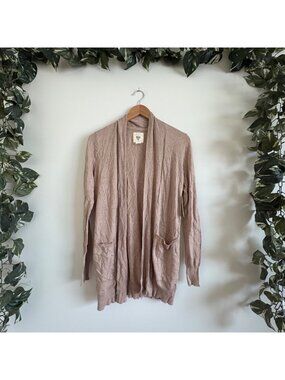 Billabong Light Knit Open Long Sleeve Cardigan Light Brown NWT Women’s Sz M
